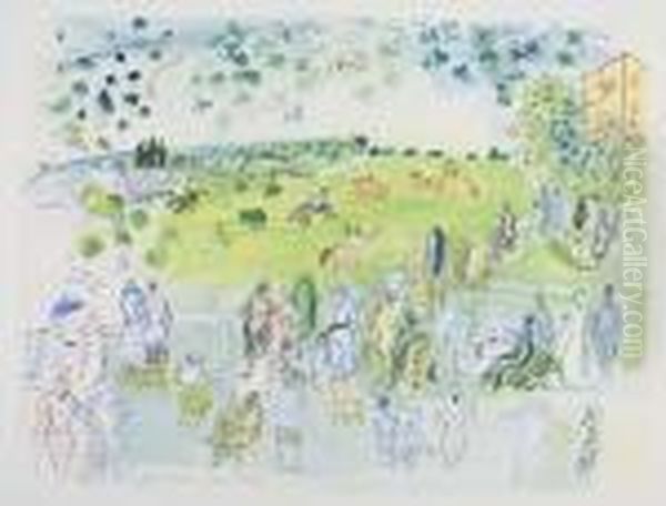 Ascot Oil Painting by Raoul Dufy