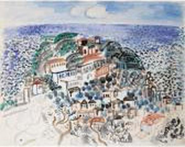 Le Village Au Bord De La Mer Oil Painting by Raoul Dufy