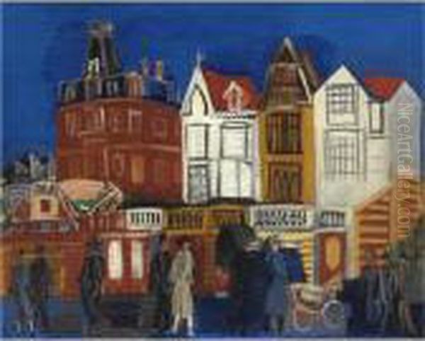 La Promenade A Trouville Oil Painting by Raoul Dufy