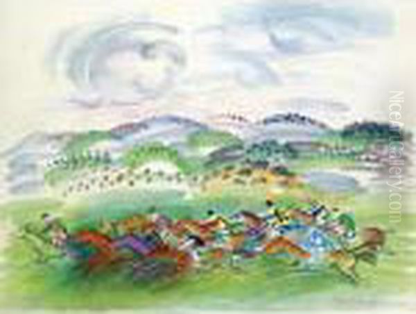 La Course A Goodwood Oil Painting by Raoul Dufy