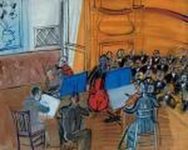 Le Quintette Rouge Et Bleu Oil Painting by Raoul Dufy