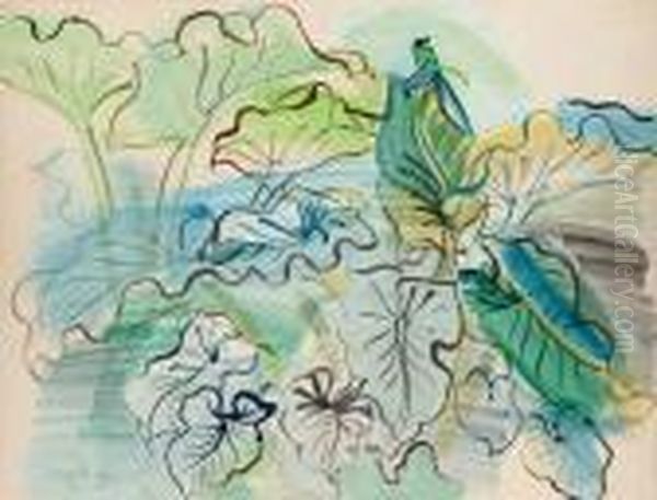 Feuillage D'arums Oil Painting by Raoul Dufy