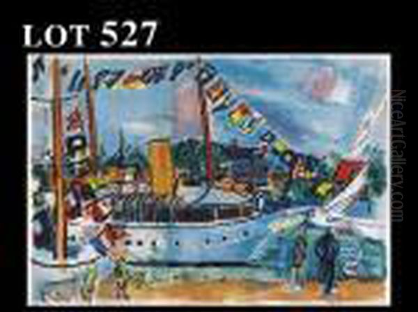 Full-dressed Ship Oil Painting by Raoul Dufy