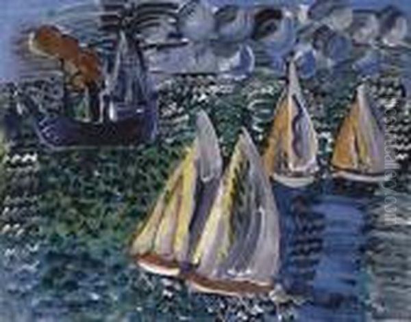 La Regate Oil Painting by Raoul Dufy