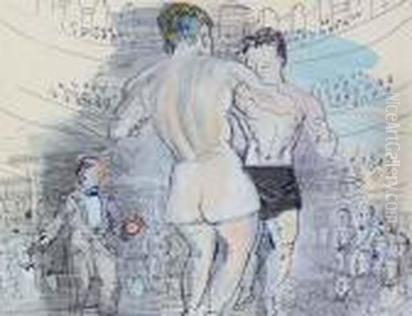 Le Combat De Boxe De Primo Carnera A L'albert-hall A Londres Oil Painting by Raoul Dufy