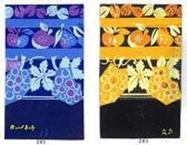 Etude De Motifs Pour Un Tissu. Oil Painting by Raoul Dufy