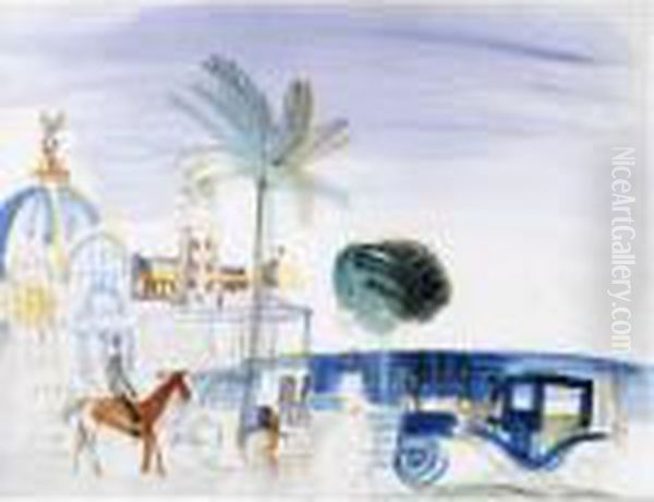 Le Casino De Nice Au Cavalier Oil Painting by Raoul Dufy