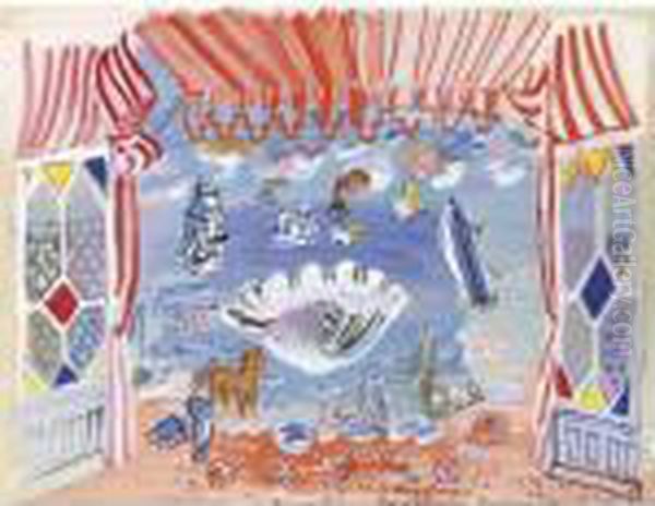 Decor Pour Le Ballet 'palm Beach' Oil Painting by Raoul Dufy