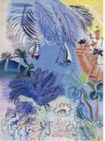 Property From A Private European Collector
 

 
 
 

 
 Composition Au Port, Palmiers Et Bateaux Oil Painting by Raoul Dufy