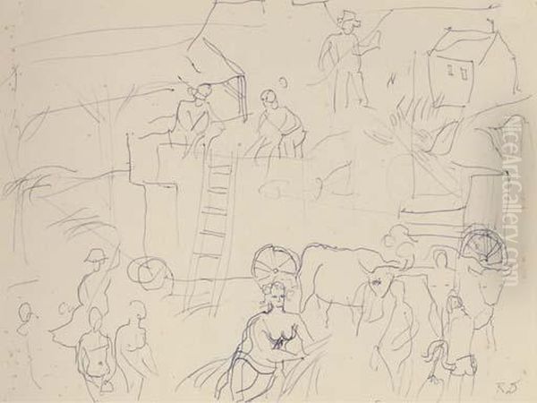 Scene De Ferme, Depicage Oil Painting by Raoul Dufy