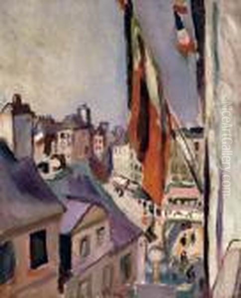 La Rue Pavoisee Oil Painting by Raoul Dufy