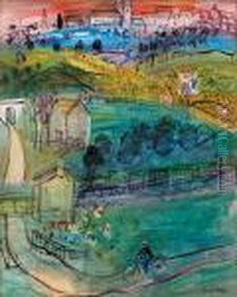 Landscape At Langres Oil Painting by Raoul Dufy