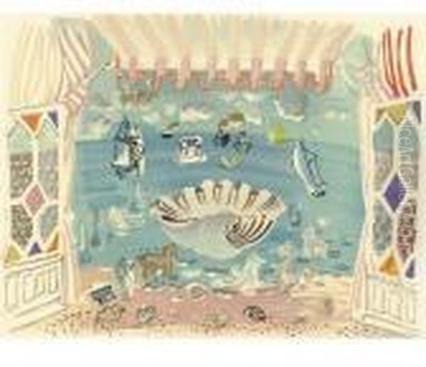 Seascape With Seashells Oil Painting by Raoul Dufy