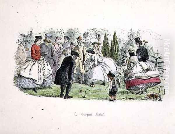 A Croquet Match by John Leech