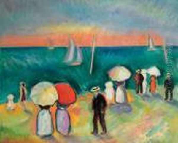 La Plage De Sainte-adresse Oil Painting by Raoul Dufy