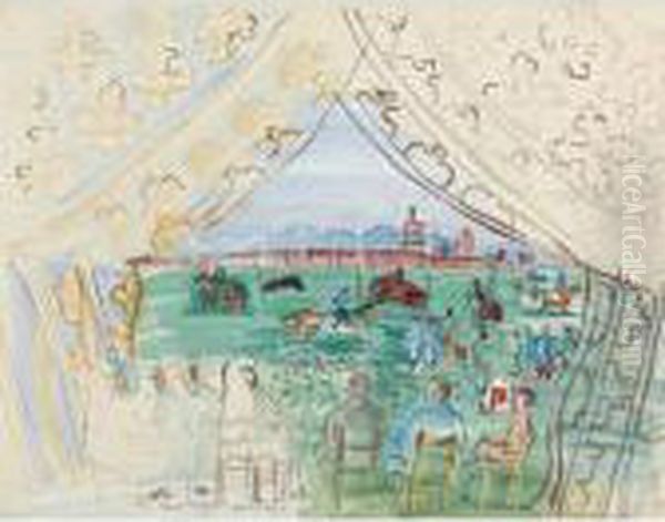 Courses A Marrakech Oil Painting by Raoul Dufy