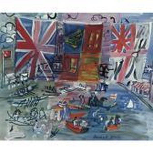 Regates A Henley Oil Painting by Raoul Dufy