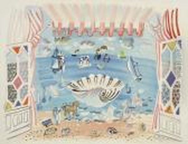 Vue De La Fenetre Oil Painting by Raoul Dufy