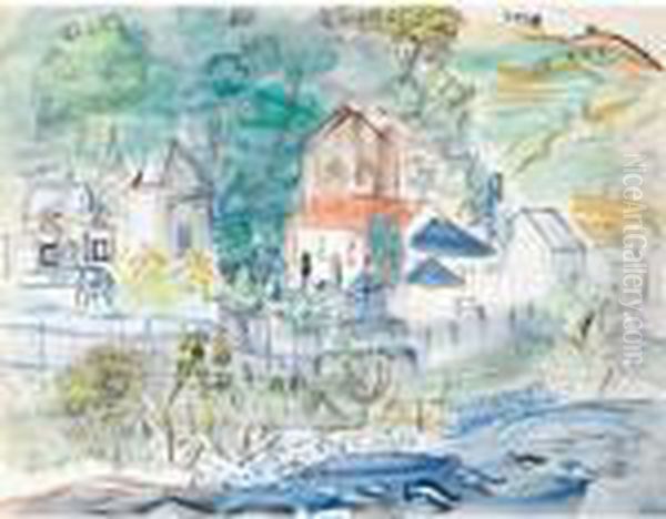 Le Cimetiere Saint Jean Oil Painting by Raoul Dufy