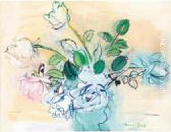 Vase De Fleurs Oil Painting by Raoul Dufy