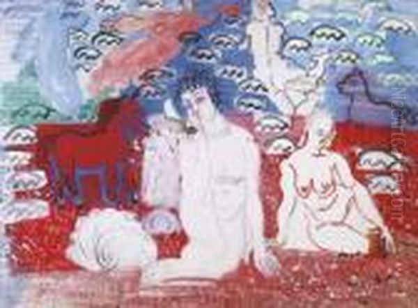 Les Baigneuses Oil Painting by Raoul Dufy