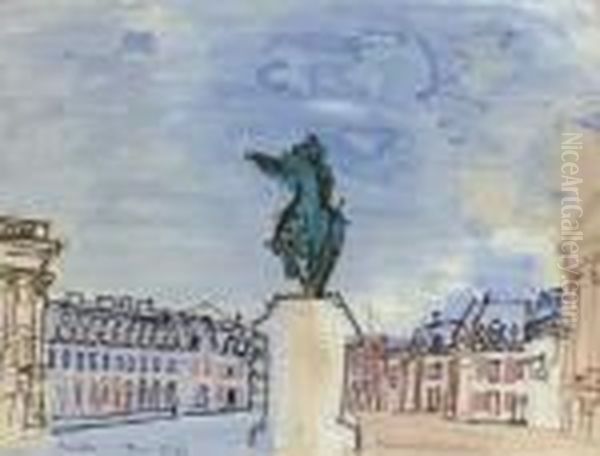 Versailles, La Grande Cour D'honneur Oil Painting by Raoul Dufy