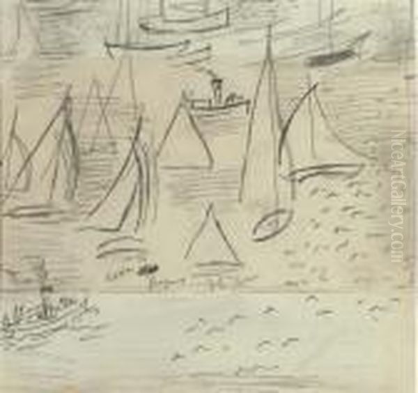 Bateaux Oil Painting by Raoul Dufy