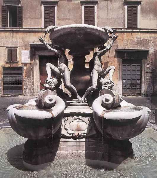 Fontana delle Tartarughe Oil Painting by Taddeo Landini