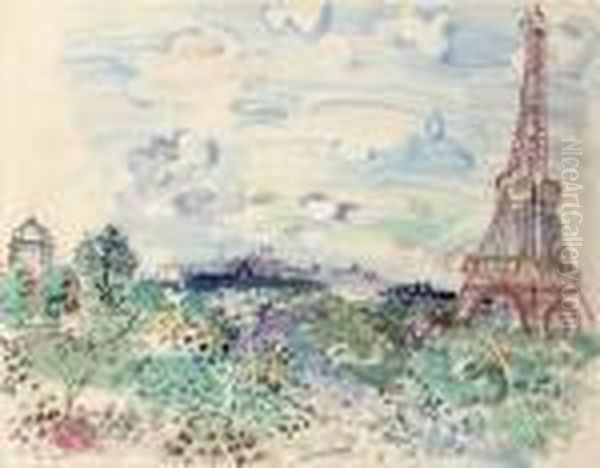 La Tour Eiffel Oil Painting by Raoul Dufy