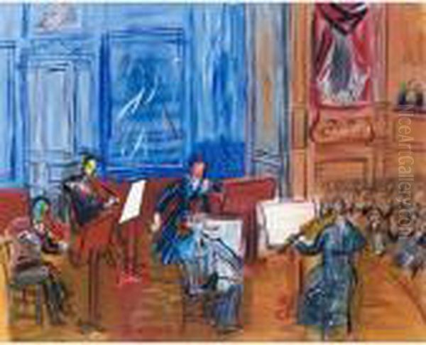 Le Quintette Bleu Oil Painting by Raoul Dufy