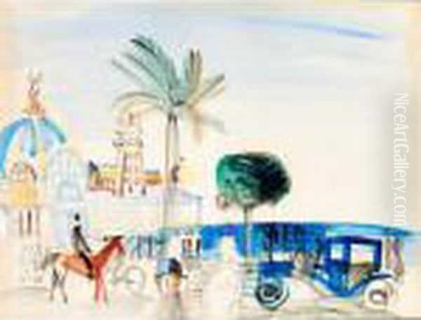 Le Casino De Nice Au Cavalier Oil Painting by Raoul Dufy