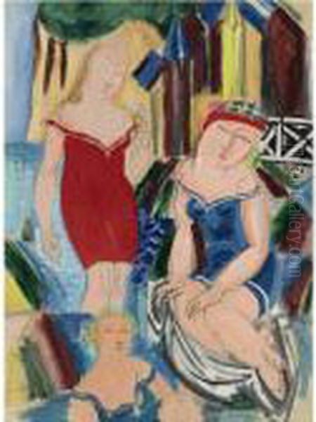 Les Trois Baigneuses Oil Painting by Raoul Dufy