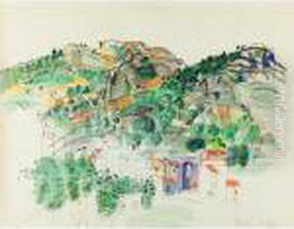 Paysage De Montagne Oil Painting by Raoul Dufy