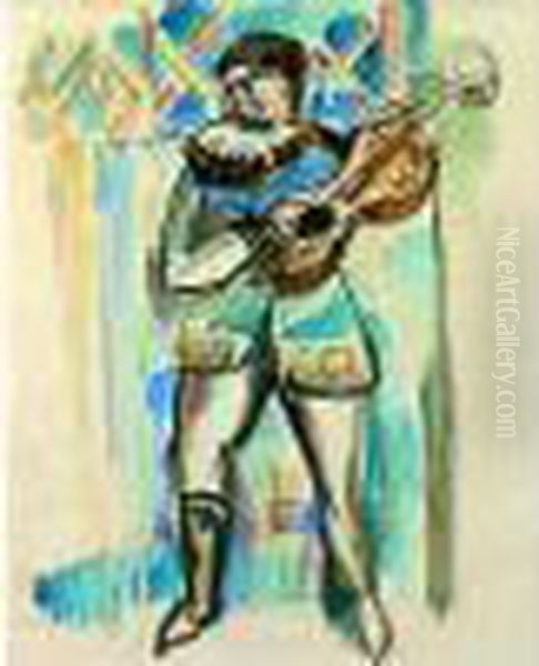 Joueur De Guitare Oil Painting by Raoul Dufy