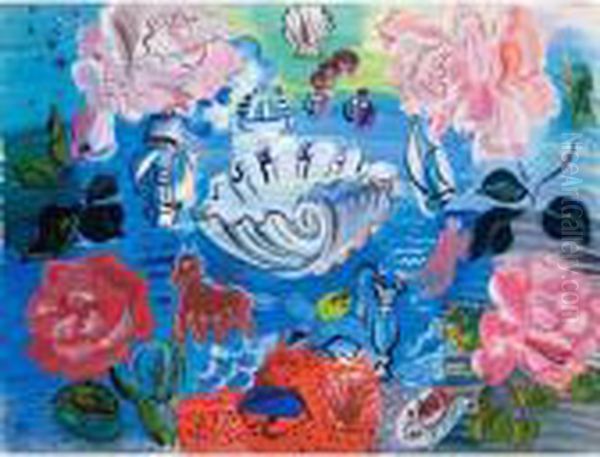 Composition Marine Oil Painting by Raoul Dufy