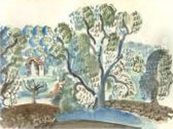 Oliviers En Provence Oil Painting by Raoul Dufy