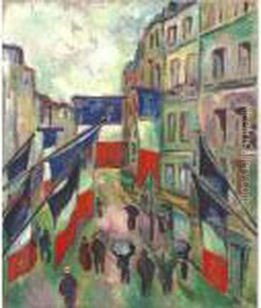 14 Juillet Au Havre Oil Painting by Raoul Dufy