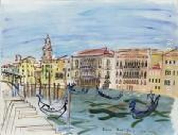 Venise, Le Pont Du Rialto Oil Painting by Raoul Dufy