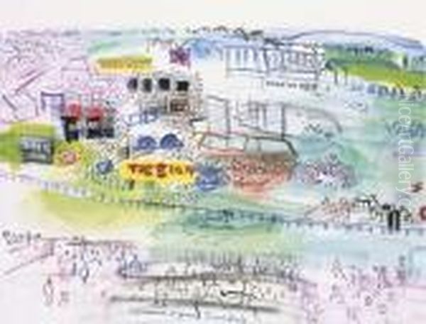 Course A Epsom Oil Painting by Raoul Dufy