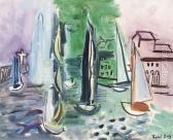 Regates A Trouville Oil Painting by Raoul Dufy