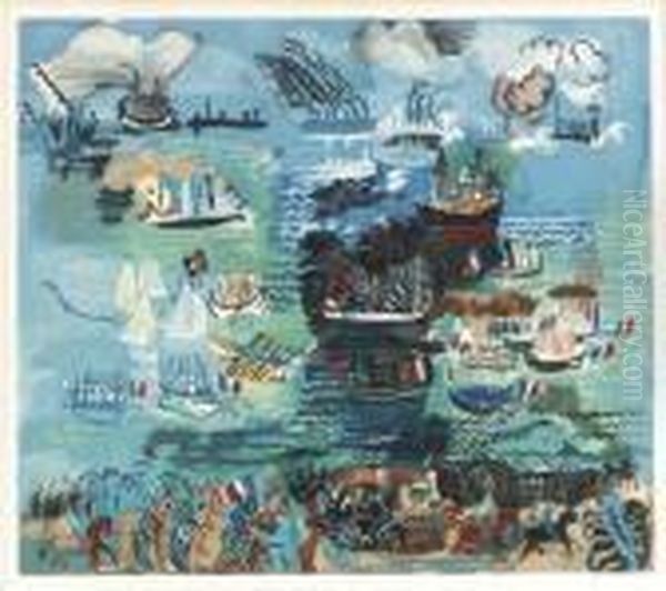 Fete Nautique Oil Painting by Raoul Dufy