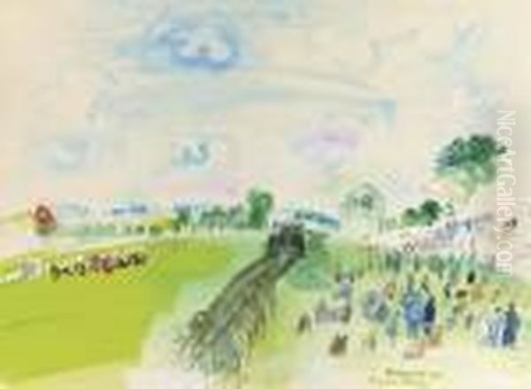 Deauville, Le Depart Oil Painting by Raoul Dufy