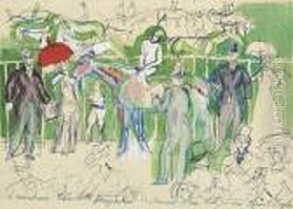 Petit Paddock Oil Painting by Raoul Dufy