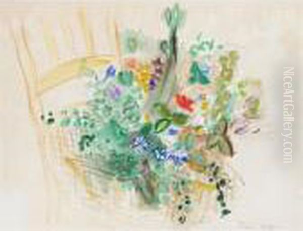 Bouquet De Fleurs A La Chaise Oil Painting by Raoul Dufy