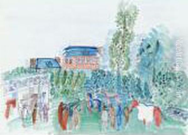 Les Ecuries A Pont-l'eveque Oil Painting by Raoul Dufy