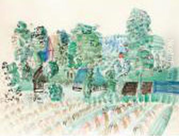 L'eglise Au Champ De Ble Oil Painting by Raoul Dufy