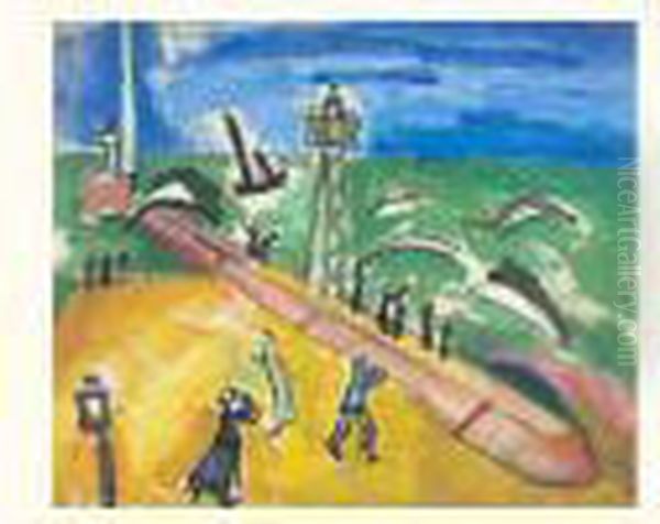 La Jetee De Sainte-adresse, Vers 1907 Oil Painting by Raoul Dufy