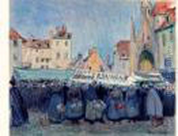 Le Marche Du Havre, Circa 1900 Oil Painting by Raoul Dufy