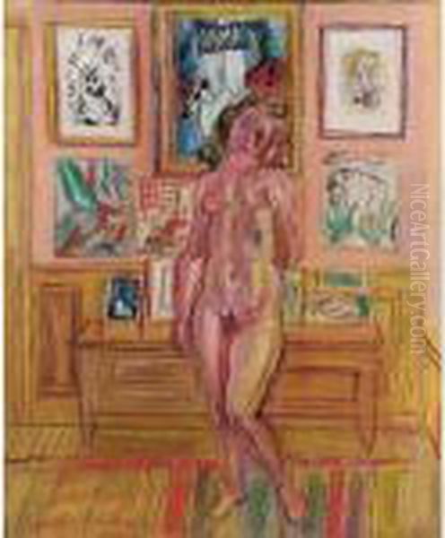 Nu Debout Aux Tableaux Oil Painting by Raoul Dufy