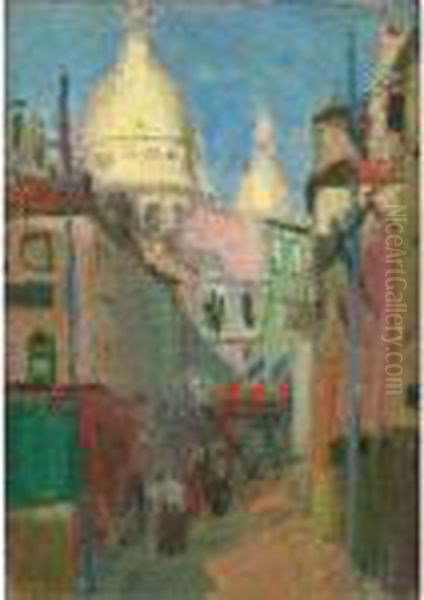 Sacre-coeur De Montmartre, Rue Pavoise Oil Painting by Raoul Dufy